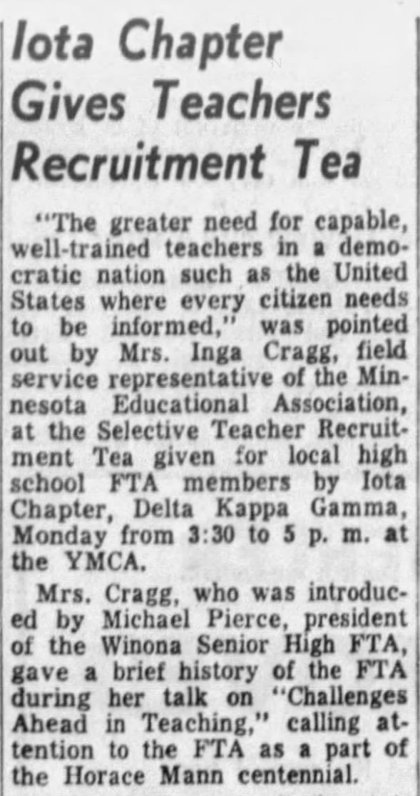Clipping from The Winona Daily News